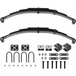 3500lb Single Trailer Axle Suspension Kit Leaf Spring U-Bolt & Hanger Kit; 1750lb Trailer Leaf Spring 4 Leaf Double Eye, 25-1/4 L, 1-3/4 Width, 9/16 Eye I.D