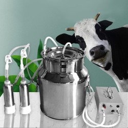 9/14L Cow and Sheep Milking Machine with Pulse Direct Suction Integration Vacuum Pump and Automatic Stop Device,Adjustable Speed Control, Portable Livestock Milking Equipment