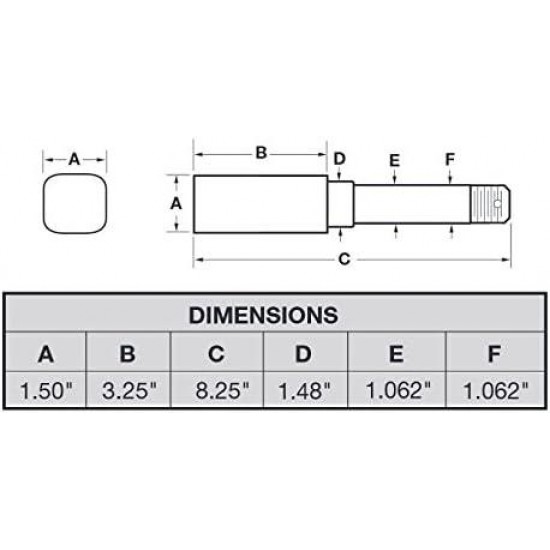 Pair of 5-Bolt On 4-1/2 Inch Hub Assembly (AKSQ-2200545) Includes (2) Square Shaft 1-1/16 Inch Straight Spindles & Bearings