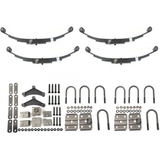 Greaseable 3,500 lbs. Tandem Trailer Axle Suspension Kit (Leaf Springs, Hanger & U-Bolt kit)