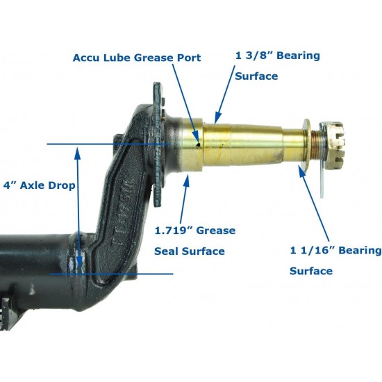 Utility Trailer Axle Drop Beam 3,500lbs 85 Inch Hub Face with Weld On Spring Seats