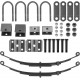 Single Trailer Leaf Spring 4 Leaf Double Eye 1750 lbs Cap for 3500 lbs Axle Suspension, Hanger & U-Bolt kit 25-1/4 Length fits SW4B - Set 2