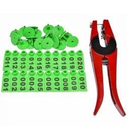 Identification Earring Ear Tag Applicator Sheep Ear Tags Farm Animal Laser Type Livestocks Ear Tag Tool for Goat/Sheep/Lamb（1000PCS*Green）