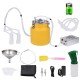 Rechargeable Goat Milking Machine 8L Goat Milker 304 Stainless Steel Milk Machine Battery Powered Pulsation Electric Vacuum Pump with 2 Teat Cups Bucket