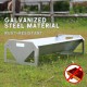 Solution4Patio Portable 45 Long Galvanized Steel Livestock Feeding Trough, Heavy-Duty Large Capacity Feeder, Easy to Clean, for Calves, Sheep, Horses, Alpacas and Goats, B807A02