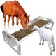 Solution4Patio Portable 45 Long Galvanized Steel Livestock Feeding Trough, Heavy-Duty Large Capacity Feeder, Easy to Clean, for Calves, Sheep, Horses, Alpacas and Goats, B807A02