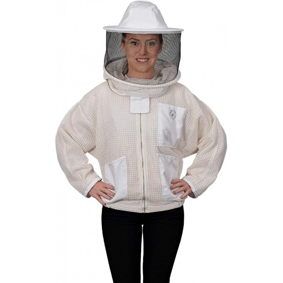 Aero Beekeeping Jacket with Round Veil and Goatskin Gloves (Small)