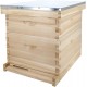 Bee Hive 8 Frame Kit, Honey Beehive Includes 1 Deep Bee Box 1 Medium Bee Hive Box with Beehive Frames and Beeswax Coated Foundation Sheet