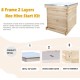 Bee Hive 8 Frame Kit, Honey Beehive Includes 1 Deep Bee Box 1 Medium Bee Hive Box with Beehive Frames and Beeswax Coated Foundation Sheet