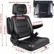 Universal Forklift Seat with Retractable Safety Belt, Tractor Seat Adjustable Back Headrest Armrests, Garden Lawn Mower Seats Fit for Skid Loader Excavator, Backhoe Dozer et Safety Belt+Armrest