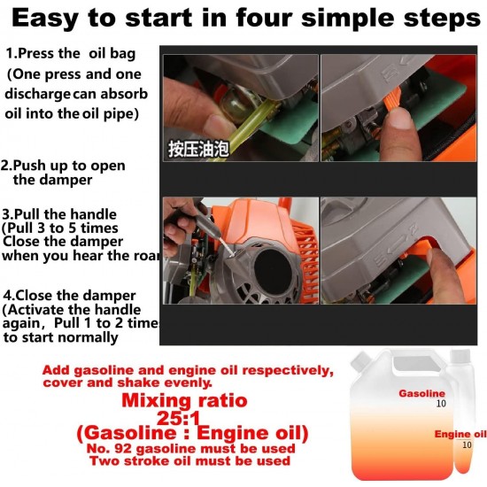 72CC Auger Post Hole Digger | Gas/Auger/One Man for Tree Hole Digging | Heavy Duty with 3 Drill Bit Diameter & 3 Extensions - Fuel/Oil Mixture Ratio: 25:1 | Rated Output Power: 3.0Kw