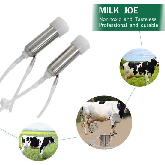 Goat/Cow Milking Machine, Electric Vacuum Pulsation Suction Pump Milker Machine with Automatic Stop Device, Portable Livestock Milking Equipment