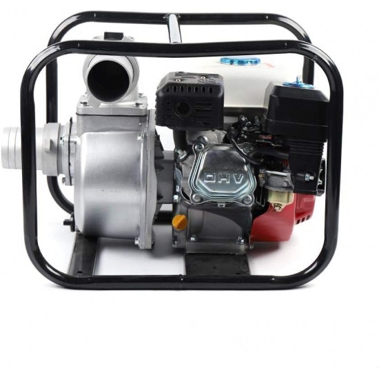 Gas Gasoline Water Pump, 3 Inch 4 Stroke 7.5HP Portable Petrol Water Transfer High Pressure Pump Semi-Trash Water Pump for Agricultural Irrigation, Drainage And Flood Resistance, Aluminum