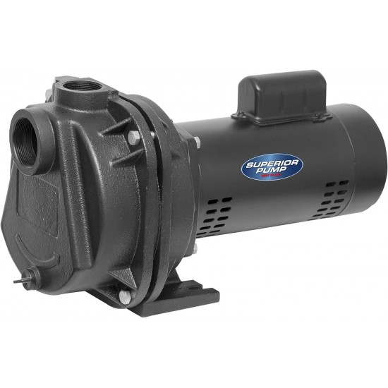 96220 2 HP Cast Iron Lawn Irrigation Pump, Black & Blue Devil Adjustable Motor Cover