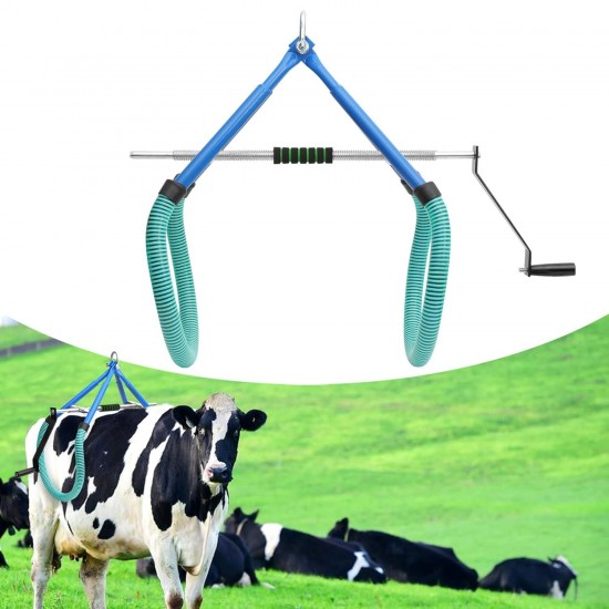 Cow Hip Lift,2204LB Adjustable Clamp OB Milking Birthing Lame,Cow Stand Support Stand Up Assist Device,Cattle Helper Dystocia Severe Typhoid Fever Fallen Postpartum Aid,Stainless Steel