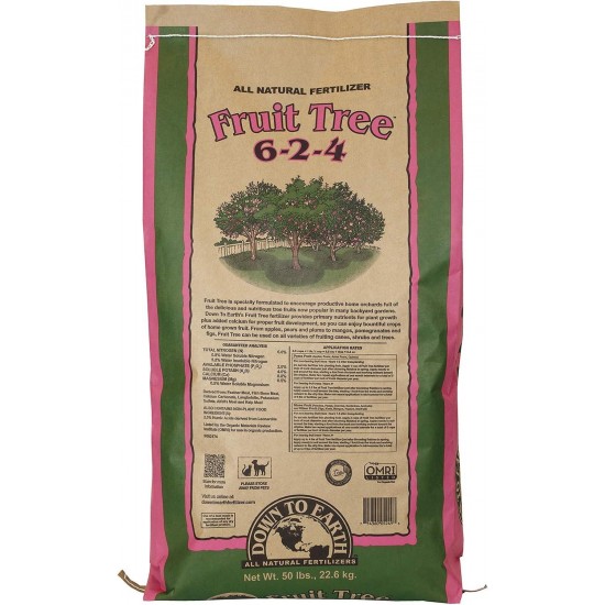 Down to Earth Organic Fruit Tree Fertilizer Mix 6-2-4, 50 lb