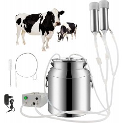 Cow Milking Machine Cow Milking Machine, Pulsation Rechargeable Battery Vacuum Pump Milker, Automatic Portable Livestock Milking Equipment (Battery Milker 7L,for Cow