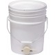 BKT5 Plastic Honey Extractor Bucket with Honey Gate Tool for Beekeeping Harvesting, 5 Gallon (6 Pack)