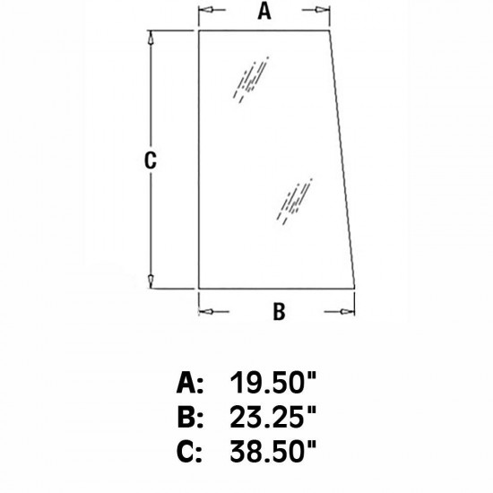 Cab Glass Side Upper Fits John Deere 310 410 210C 410B 315 510