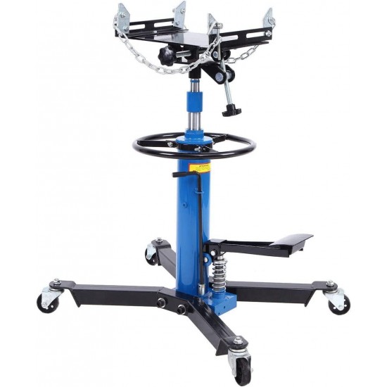 Hydraulic Transmission Jack - 2 Stage 1100lb with Pedal 360° Swivel Wheel Lift Hoist Adjustable Height Hydraulic Telescoping Transmission Jack