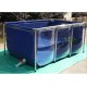 PVC Canvas Fish Pond with Frame, Outdoor Aquarium Water Tank, Garden Fish Pool with Transparent Viewing Panel for Farming Koi, Hydroponic Plants (Color : Blue-Clear, Size : 120x80x71cm)