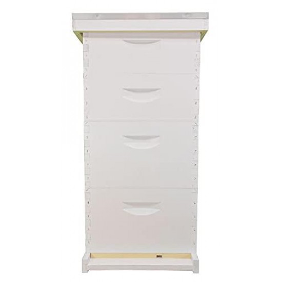 Beehive kit, Completely Assembled Kit, Painted, with Frames and Foundation, Ready to Use,10 Frame Kit, 2 Deep Bee Boxes, 2 Medium Supers, Made in The USA