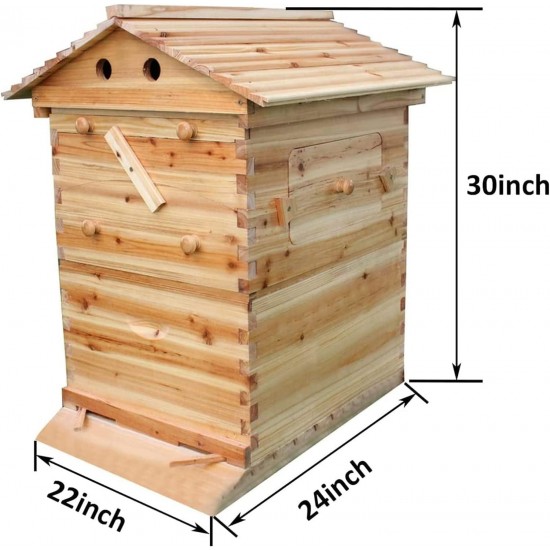 Auto Flows Beehive - Cedar Wooden Bee House with 7 Panel for Beekeeper