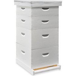 Beehive Kit Fully Assembled and Painted - 10 Frame Kit, 2 Deep Brood Boxes and 2 Medium Supers