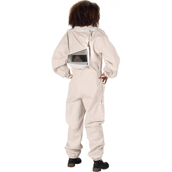 U75 Natural Cotton Beekeeper Suit with Square Veil, XXXL, Beige