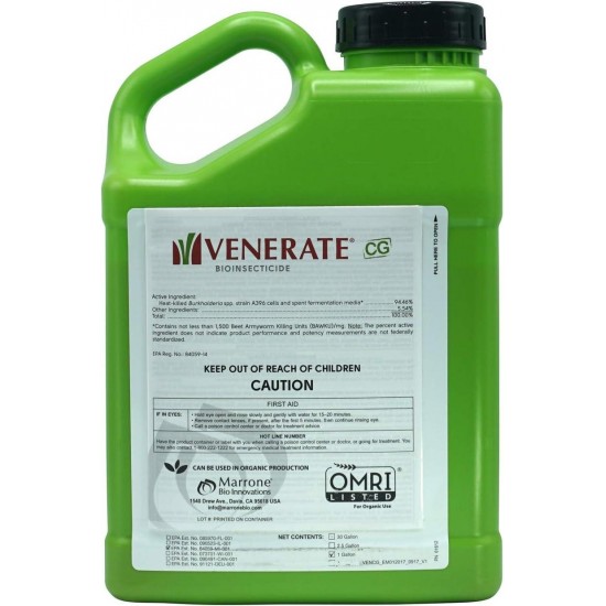 Venerate CG Bioinsecticide Insecticide for Mites, Thrips, aphids, borers, whitefly, leafhoppers on Grapes, Strawberries, Potatoes, Citrus and More (1, Gallon)