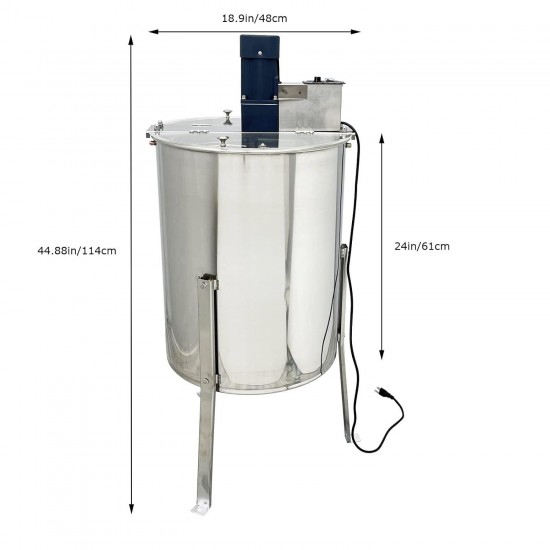 4 Frame Electric Honey Extractor Machine 304 Stainless Steel Honeycomb Drum Spinner Beekeeping Equipment with Beekeeping Tools Kit 110V