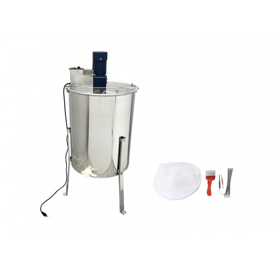 4 Frame Electric Honey Extractor Machine 304 Stainless Steel Honeycomb Drum Spinner Beekeeping Equipment with Beekeeping Tools Kit 110V