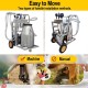 Electric Milking Machine, 110V Milker Machine, Oil- Vacuum Pump Milking Equipment, Bucket Milker with 25L 304 Stainless Steel Bucket Single and Cleaning Brush for Cows and Goats