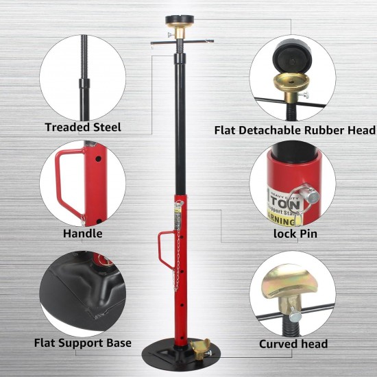 BESTOOL 1-Ton Underhoist Support Stand with Handle, Adjustable Height 30.7'' to 70.8'', Multi-Functional Topped Adapter, Easy Switching, Supporting Vehicle Components（US Patented）