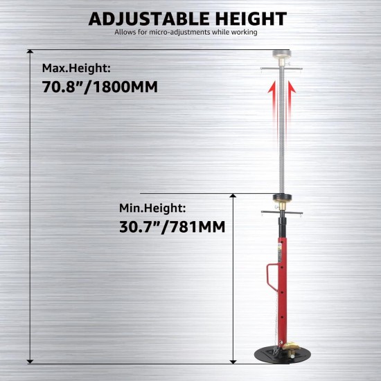 BESTOOL 1-Ton Underhoist Support Stand with Handle, Adjustable Height 30.7'' to 70.8'', Multi-Functional Topped Adapter, Easy Switching, Supporting Vehicle Components（US Patented）