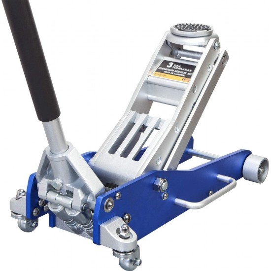 3 Ton / 6600 Lb. Low Profile Floor Jack, Hydraulic Lifting Range 3.75 - 18.89, Automotive Aluminum Low Profile Service Jack with ASME Safety Standards Dual Piston Quick Lift Pump, for Garages