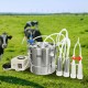 Goat Milking Machine, 12 L 304 Stainless Steel Bucket, Electric Automatic Pulsation Vacuum Milker, Portable Milker with Food-Grade Silicone Cups and Tubes, Adjustable Suction for Cows and Sheep