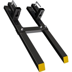 60 4000LBS Clamp on Pallet Forks Light Duty Forks for Tractor Loader Bucket with Adjustable Stabilizer Bar