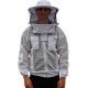 Beekeeping Ventilated Jacket Ultra Cool 3 Layers Mesh with 2 Hoods Fencing and Round Brim Hat(LARGE)