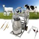 Electric Milker Cow Goat Milking Machine 25L 304 Stainless Steel Bucket Oil- Vacuum Pump Portable Milker Electric Milking Equipment W/Cleaning Brushes for Cows Goats Sheep