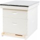 Hives 10 Frame Langstroth Beehive Painted,Complete Unassembled Hive Kit Combo with Wooden Frames and Beeswax Coated Foundations (1 Deep Box 1 Medium Box)