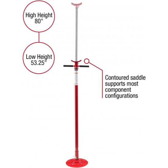 Sunex 6809A, Underhoist Support Stand, ¾ Ton Capacity & BIG RED TR4053 Torin Hydraulic Garage/Shop Telescoping Transmission Floor Jack: 1/2 Ton (1,000 lb) Capacity, Red