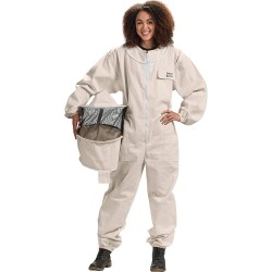 U73 Natural Cotton Beekeeper Suit With Round Veil