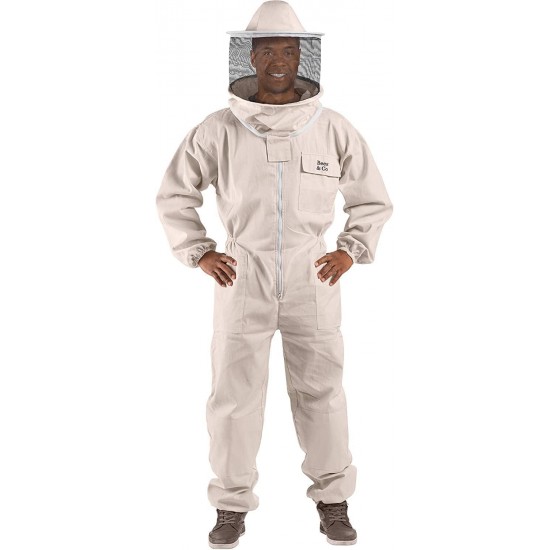 U73 Natural Cotton Beekeeper Suit With Round Veil