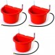 FW16RED 4 Gallon Capacity Automatic Float Controlled Waterer Animal Horse & Cattle Livestock Water Trough, Red (3 Pack)