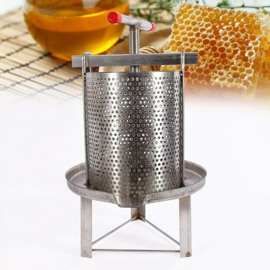 Manual Honey Press Wax Machine Stainless Steel Bee Honey Press Household Beekeeping Tool 304 Stainless Steel Presser Household Bee Honey Press (Vertical Stripe)