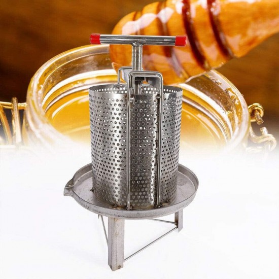 Manual Honey Press Wax Machine Stainless Steel Bee Honey Press Household Beekeeping Tool 304 Stainless Steel Presser Household Bee Honey Press (Vertical Stripe)