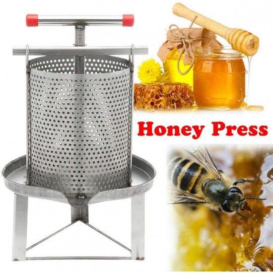 Manual Honey Press Wax Machine Stainless Steel Bee Honey Press Household Beekeeping Tool 304 Stainless Steel Presser Household Bee Honey Press (Vertical Stripe)