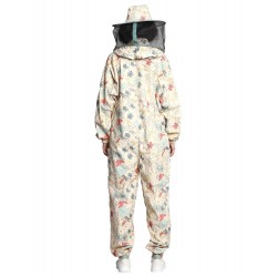 Professional Bee Suit with Round Hood - Thick Cotton Bee Suit Women Floral Colorfull (S)