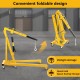 2 Ton Folding Engine Crane Engine Hoist Cherry Picker Ship Crane Heavy Duty Steel Lift Garage Workshop Auto Repair Foldable Stand 6 Caster (Yellow)